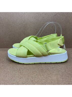 UGG Womens Nella Slingback Plaform Neon Green Mesh Strap Platform Sandals Size 8